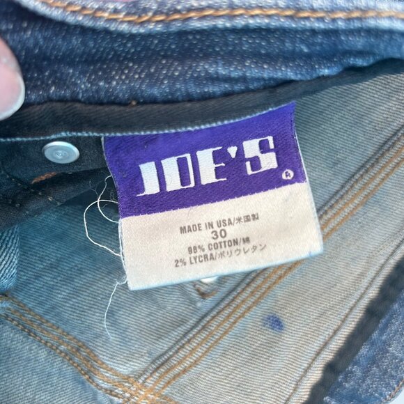 JOE'S BUTTONFLY BLUE DENIM CUTOFF JEANS SHORTS W/ FRAYED HEM - 30 MADE IN USA! - Picture 3 of 4